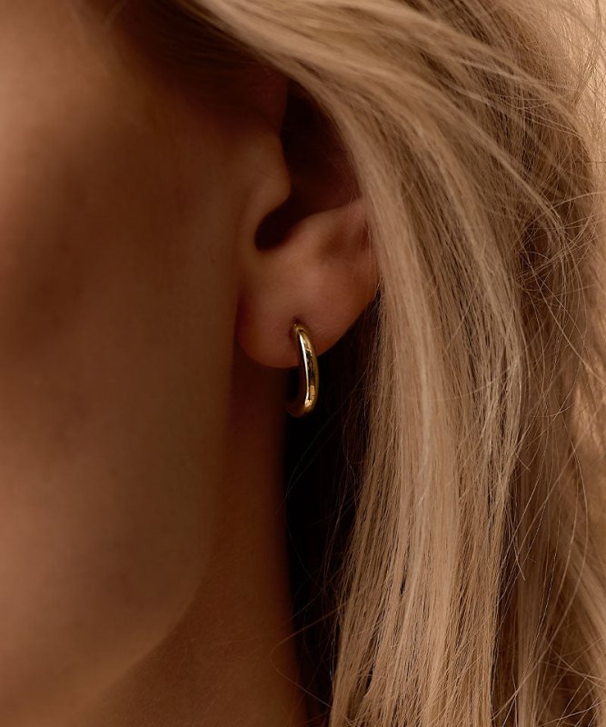 Oorbellen Blomdahl titanium boogje goudkleurig 15 mm (incl. achterkantjes)