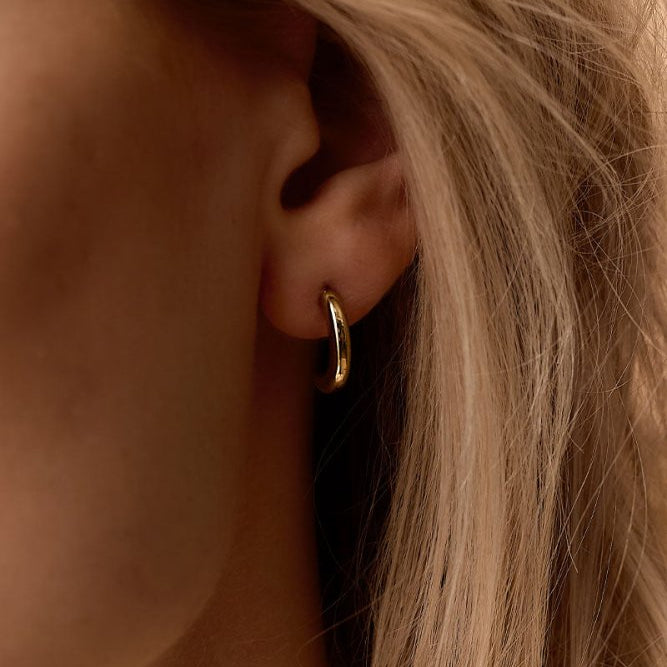 Oorbellen Blomdahl titanium boogje goudkleurig 15 mm (incl. achterkantjes) - Staartjes en Strikjes