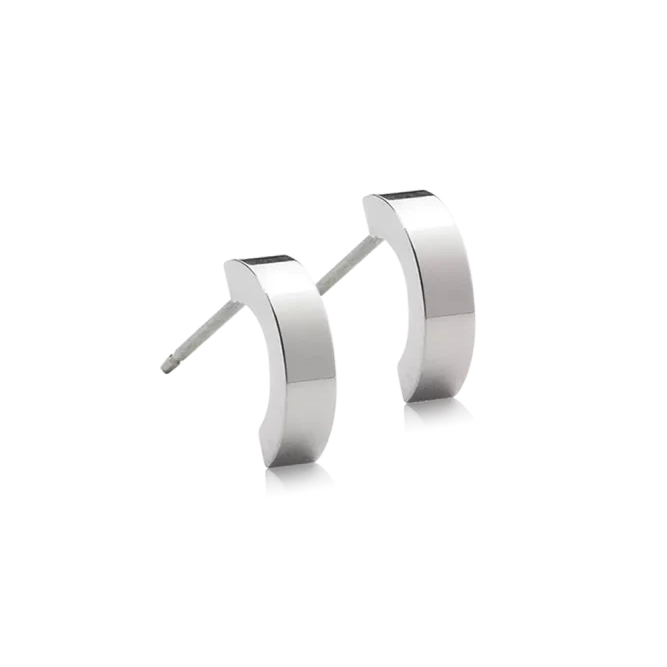 Oorbellen Blomdahl titanium boogje zilverkleurig 10 mm (incl. achterkantjes) - Staartjes en Strikjes