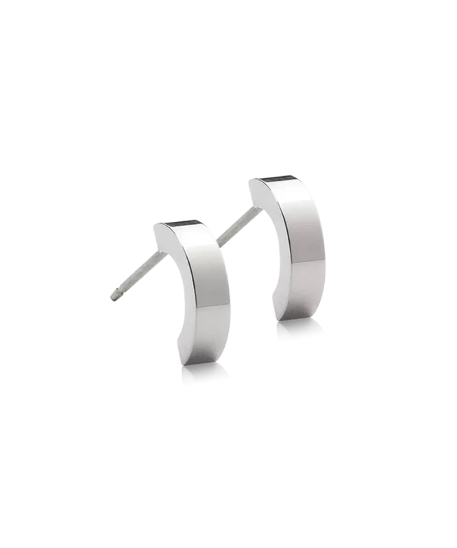 Oorbellen Blomdahl titanium boogje zilverkleurig 10 mm (incl. achterkantjes) - Staartjes en Strikjes
