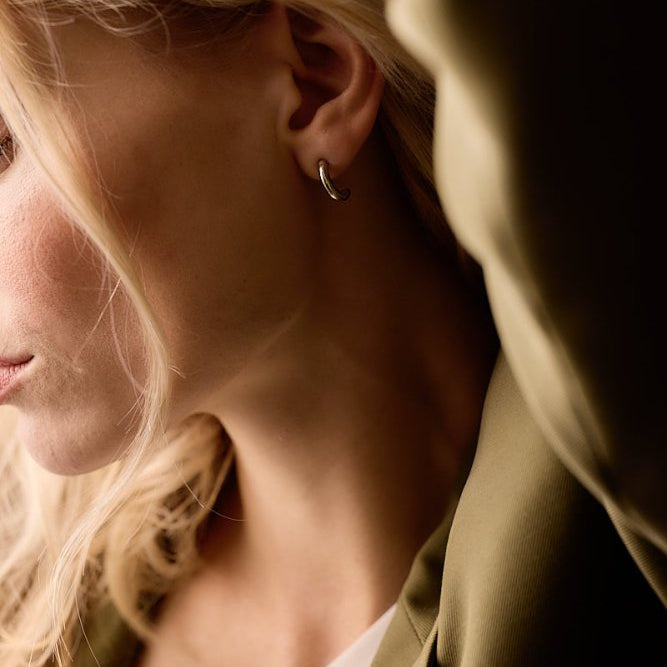 Oorbellen Blomdahl titanium boogje zilverkleurig 15 mm (incl. achterkantjes)