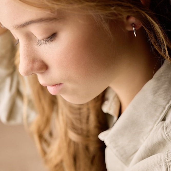 Oorbellen Blomdahl titanium boogje zilverkleurig 15 mm (incl. achterkantjes)