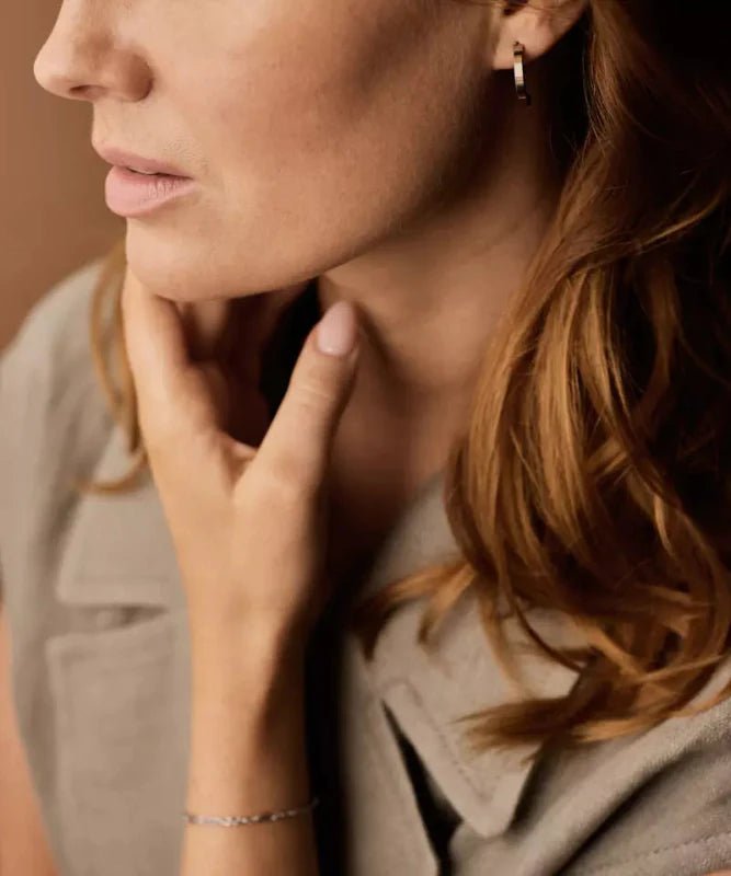 Oorbellen Blomdahl titanium boogje zilverkleurig 20 mm. (incl. achterkantjes)