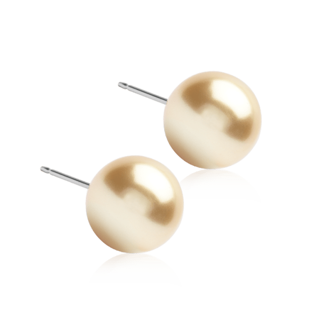 Oorbellen Blomdahl titanium golden shimmer parel 10 mm.