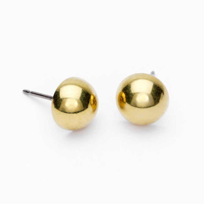 Oorbellen Blomdahl titanium goudkleurig half rondje 8 mm. (incl. achterkantjes) - Staartjes en Strikjes
