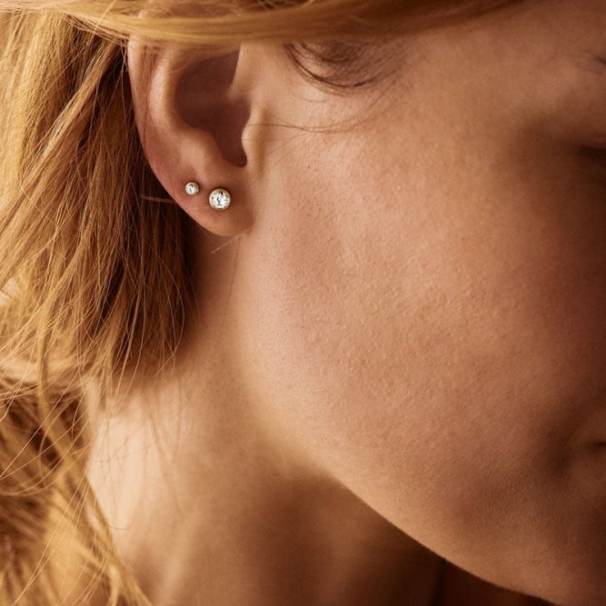 Oorbellen Blomdahl titanium goudkleurig knopje - 3 mm