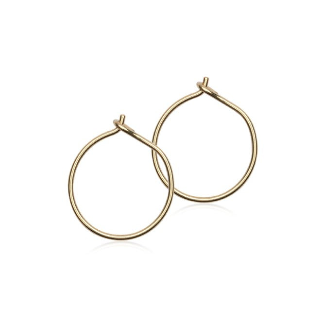 Oorbellen Blomdahl titanium goudkleurige oorringen 14 mm. - Staartjes en Strikjes