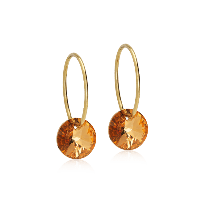 Oorbellen Blomdahl titanium goudkleurige oorringen – 14 mm bronze