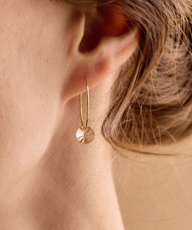Oorbellen Blomdahl titanium goudkleurige oorringen – 25 mm golden shadow - Staartjes en Strikjes