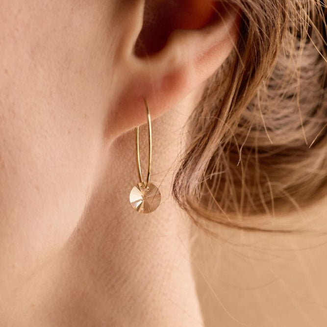 Oorbellen Blomdahl titanium goudkleurige oorringen – 25 mm golden shadow