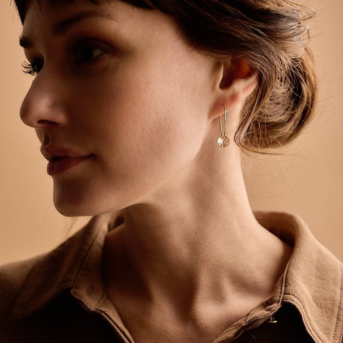 Oorbellen Blomdahl titanium goudkleurige oorringen – 25 mm golden shadow