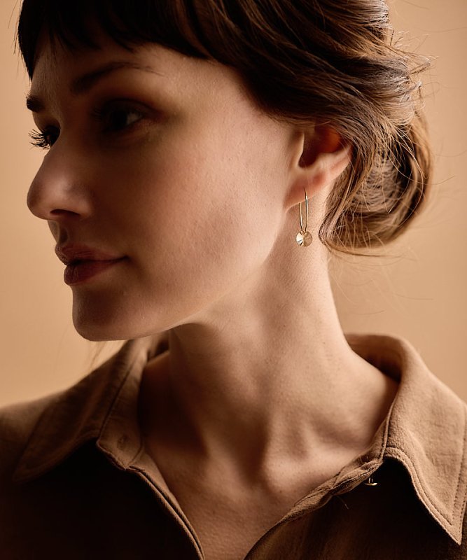 Oorbellen Blomdahl titanium goudkleurige oorringen – 25 mm golden shadow