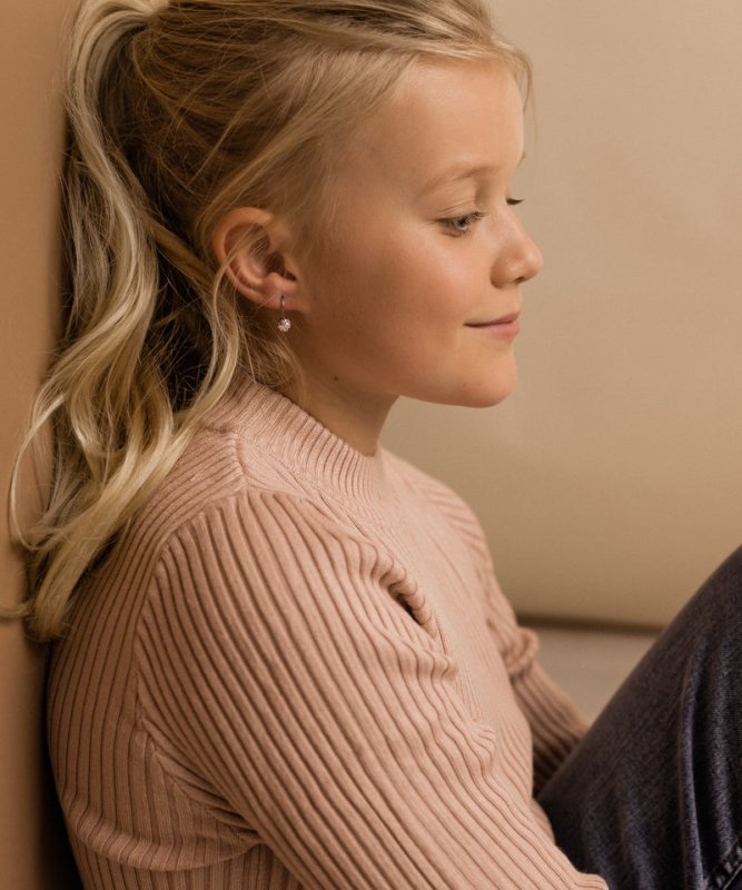 Oorbellen Blomdahl titanium hanger kristallen bolletje light fantasy (incl. achterkantjes) - Staartjes en Strikjes