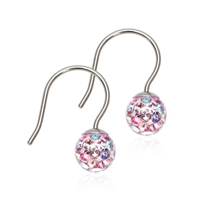 Oorbellen Blomdahl titanium hanger kristallen bolletje light fantasy (incl. achterkantjes) - Staartjes en Strikjes