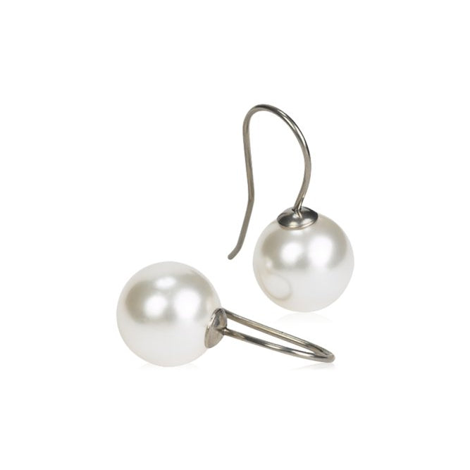 Oorbellen Blomdahl titanium hanger parel 12 mm. (incl. achterkantjes) - Staartjes en Strikjes