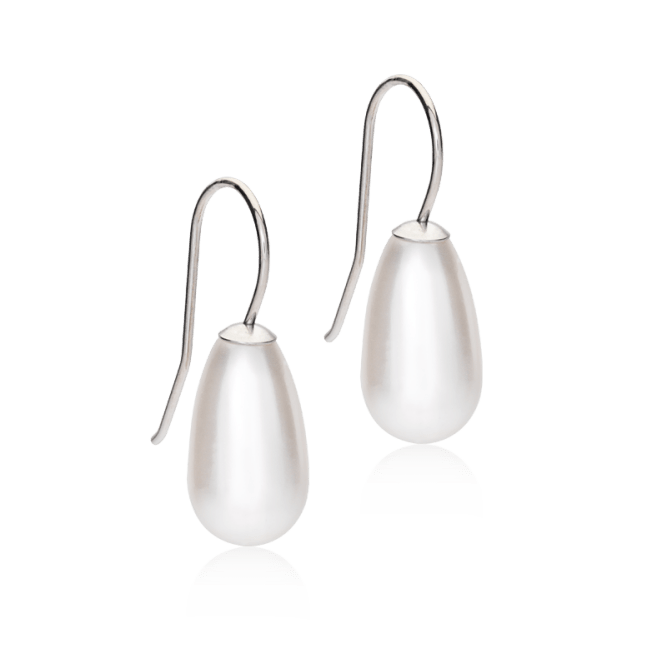 Oorbellen Blomdahl titanium hanger parel druppel 15 mm. - Staartjes en Strikjes