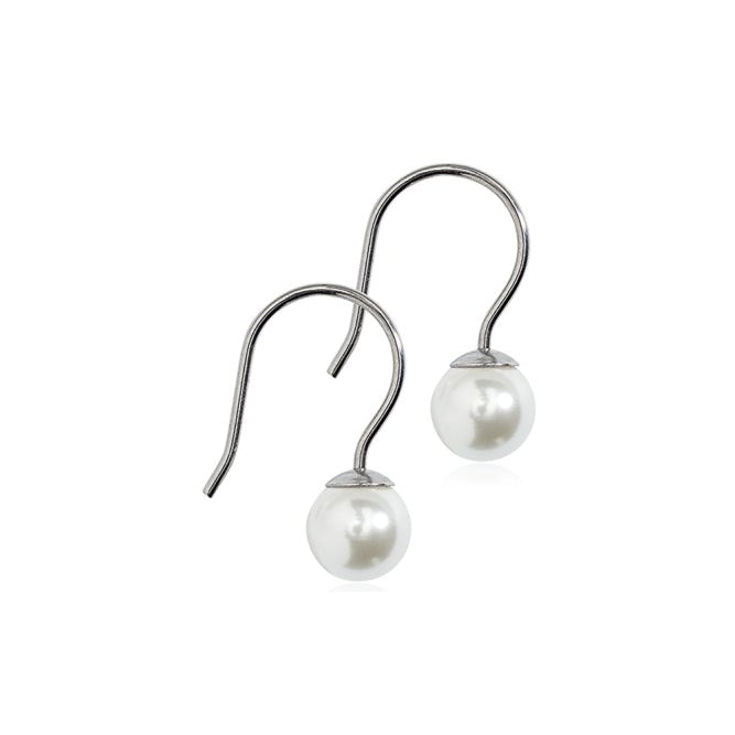 Oorbellen Blomdahl titanium hanger parel (incl. achterkantjes) - Staartjes en Strikjes