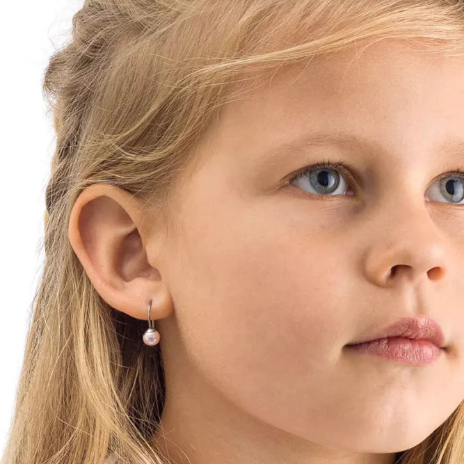 Oorbellen Blomdahl titanium hanger parel (incl. achterkantjes) - Staartjes en Strikjes