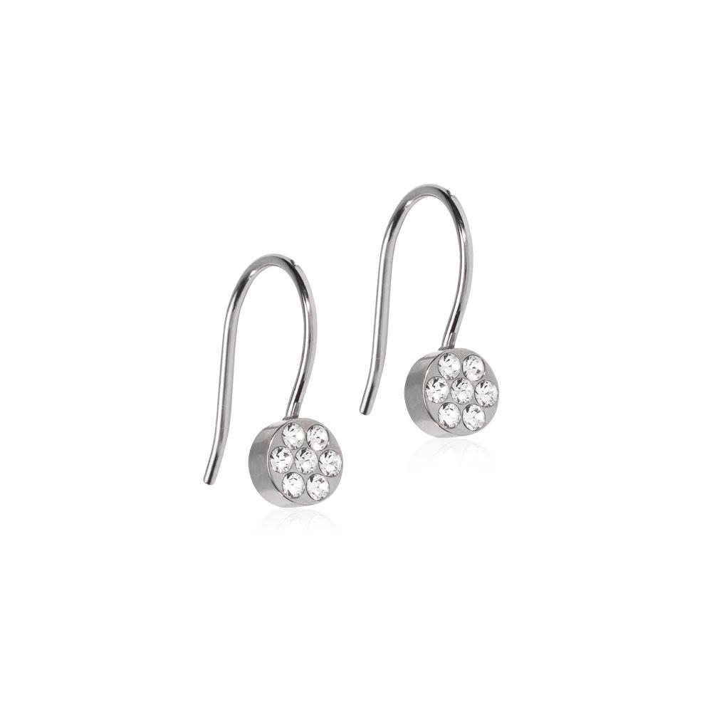 Oorbellen Blomdahl titanium hanger Swarovski kristalletjes - Staartjes en Strikjes