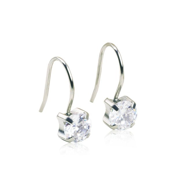 Oorbellen Blomdahl titanium hanger zirconiasteentjes (incl. achterkantjes) - Staartjes en Strikjes
