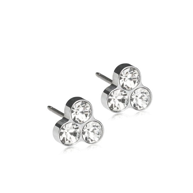 Oorbellen Blomdahl titanium klavertje 8 mm. (incl. achterkantjes) - Staartjes en Strikjes