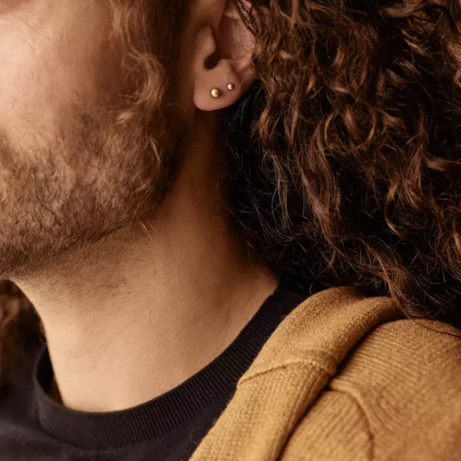 Oorbellen Blomdahl titanium knopje 3 mm. goudkleurig (incl. achterkantjes) - Staartjes en Strikjes