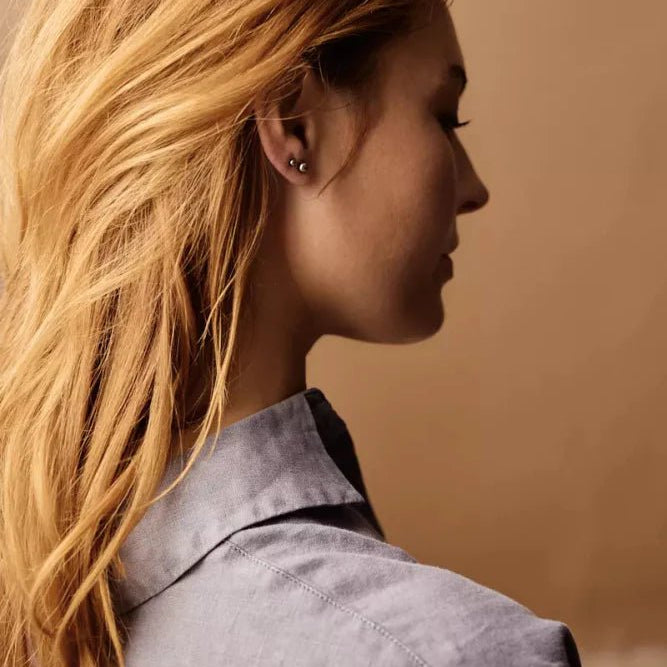 Oorbellen Blomdahl titanium knopje 3 mm. (incl. achterkantjes)