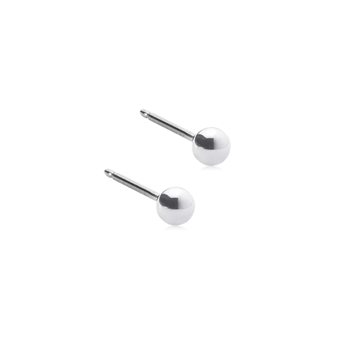 Oorbellen Blomdahl titanium knopje 3 mm. (incl. achterkantjes) - Staartjes en Strikjes