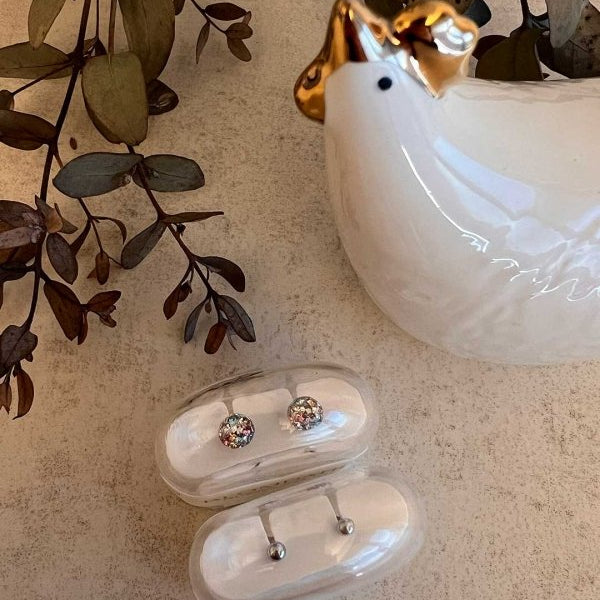 Oorbellen Blomdahl titanium knopje 3 mm. (incl. achterkantjes)