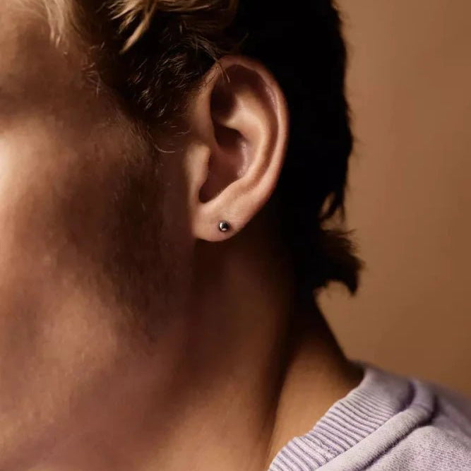 Oorbellen Blomdahl titanium knopje 4 mm. (incl. achterkantjes)