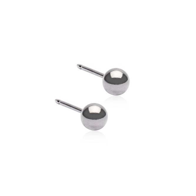 Oorbellen Blomdahl titanium knopje 4 mm. (incl. achterkantjes)
