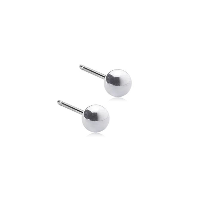 Oorbellen Blomdahl titanium knopje 4 mm. (incl. achterkantjes) - Staartjes en Strikjes