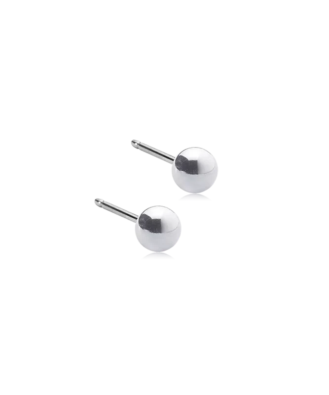 Oorbellen Blomdahl titanium knopje 4 mm. (incl. achterkantjes) - Staartjes en Strikjes