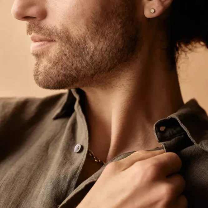 Oorbellen Blomdahl titanium knopje 5 mm. goudkleurig (incl. achterkantjes) - Staartjes en Strikjes