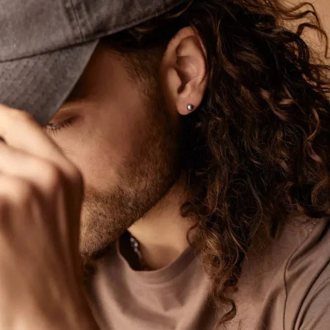 Oorbellen Blomdahl titanium knopje 5 mm. (incl. achterkantjes)