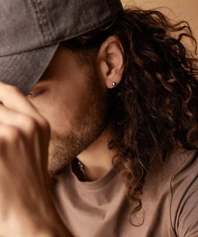 Oorbellen Blomdahl titanium knopje 5 mm. (incl. achterkantjes)