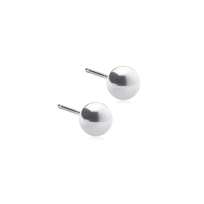 Oorbellen Blomdahl titanium knopje 5 mm. (incl. achterkantjes)