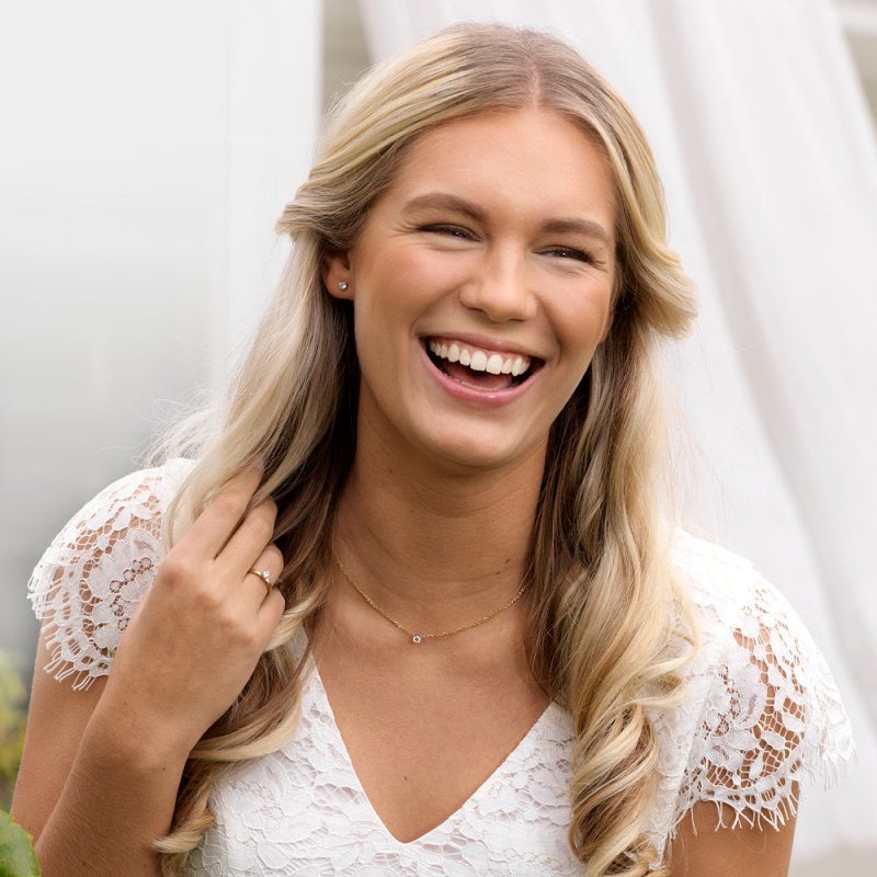 Oorbellen Blomdahl titanium knopje 5 mm. zirconiasteentje goudkleurig (incl. achterkantjes)