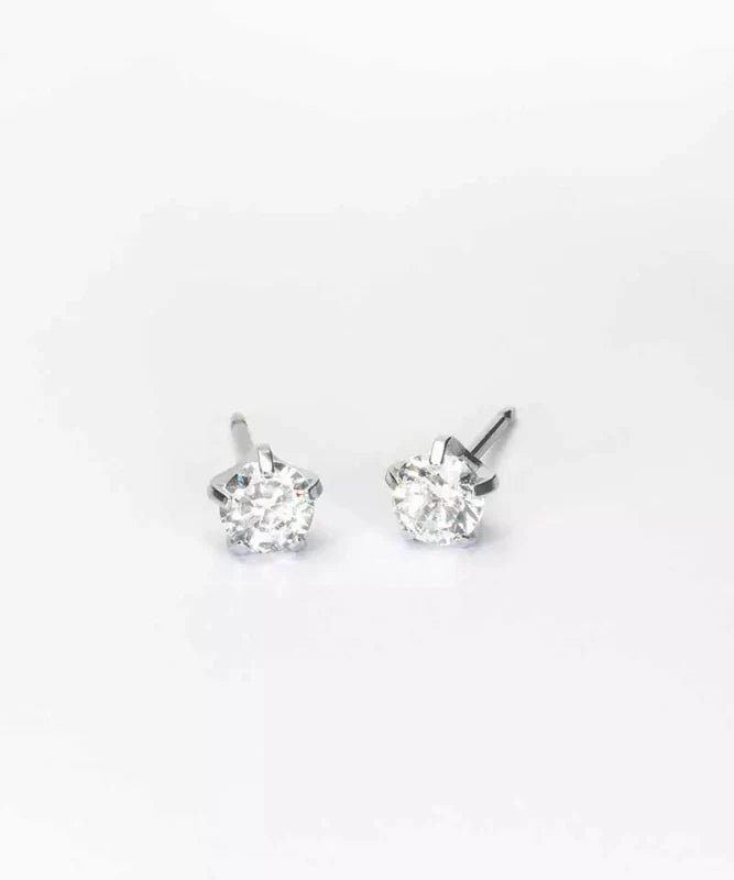 Oorbellen Blomdahl titanium knopje 5 mm. zirconiasteentje (incl. achterkantjes)