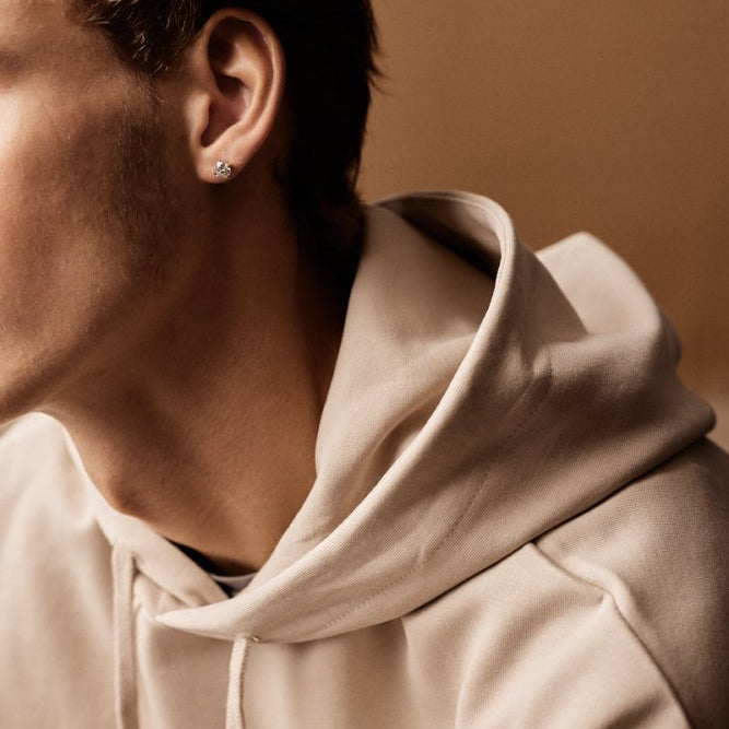 Oorbellen Blomdahl titanium knopje 7 mm. zirconiasteentje goudkleurig (incl. achterkantjes) - Staartjes en Strikjes