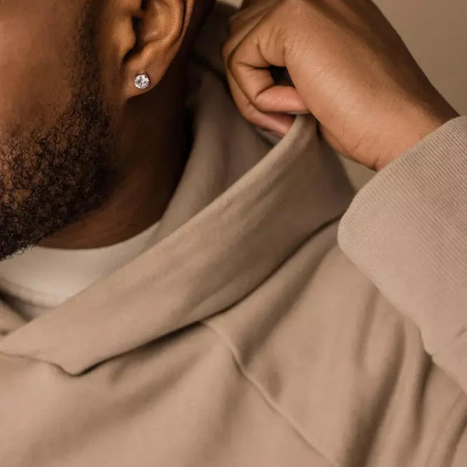 Oorbellen Blomdahl titanium knopje 7 mm. zirconiasteentje (incl. achterkantjes) - Staartjes en Strikjes