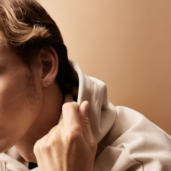 Oorbellen Blomdahl titanium knopje crystal 4 mm. (incl. achterkantjes) - Staartjes en Strikjes