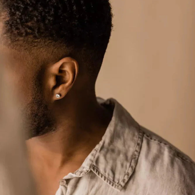 Oorbellen Blomdahl titanium knopje crystal 6 mm. (incl. achterkantjes) - Staartjes en Strikjes