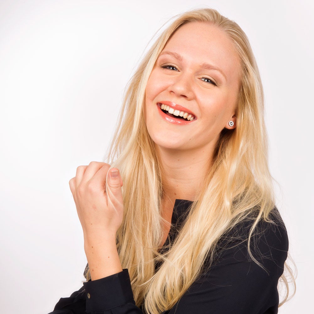 Oorbellen Blomdahl titanium knopje crystal 8 mm. (incl. achterkantjes)