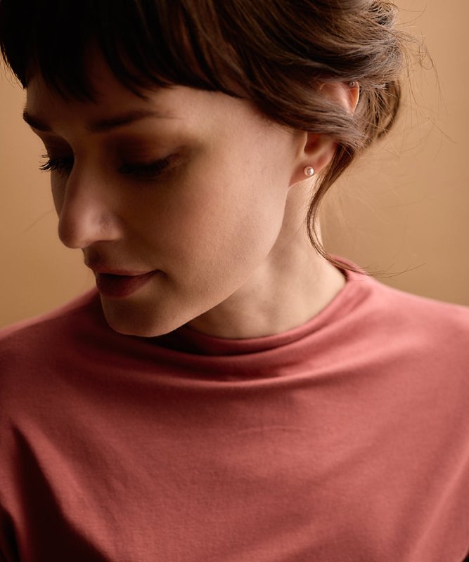 Oorbellen Blomdahl titanium met parel – lichtroze 5 mm