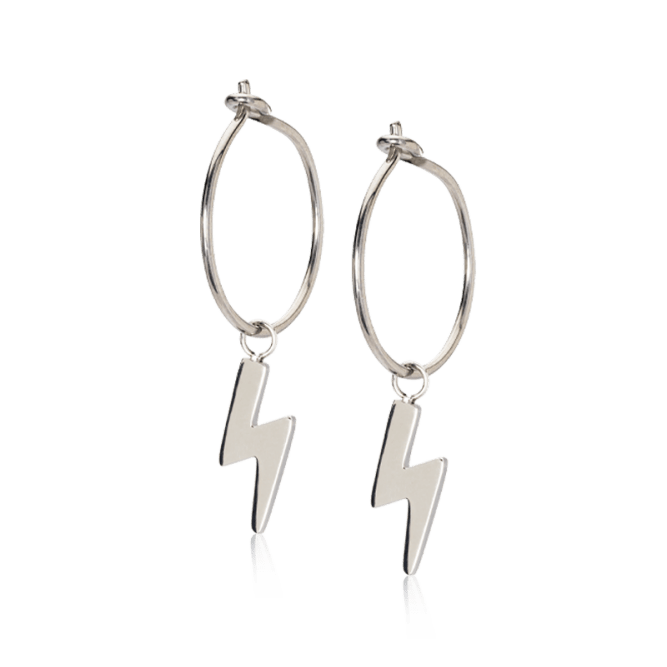 Oorbellen Blomdahl titanium oorringen 14 mm. bliksem - Staartjes en Strikjes