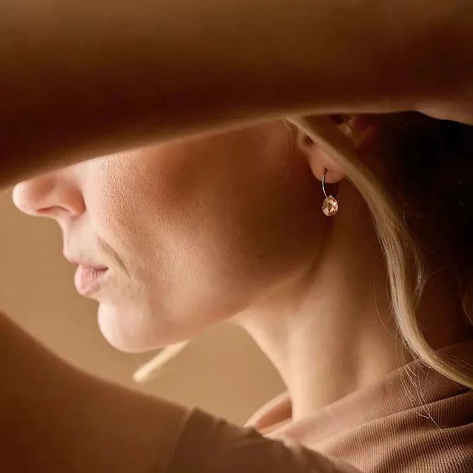 Oorbellen Blomdahl titanium oorringen 14 mm. druppel golden shadow - Staartjes en Strikjes