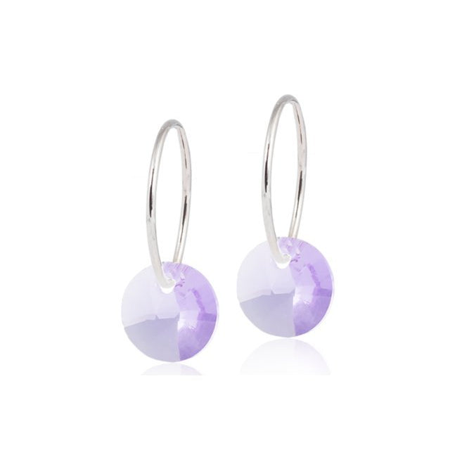 Oorbellen Blomdahl titanium oorringen 14 mm. kristal violet paars
