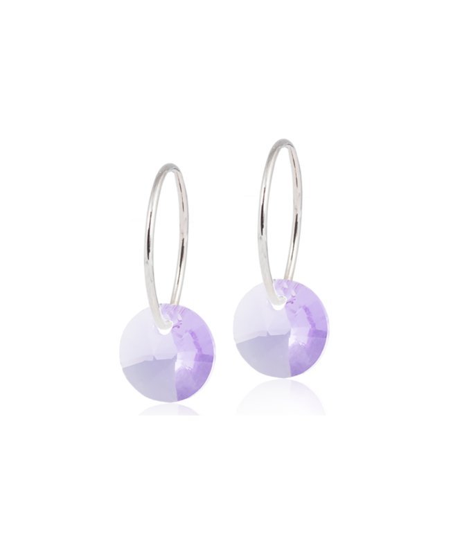Oorbellen Blomdahl titanium oorringen 14 mm. kristal violet paars