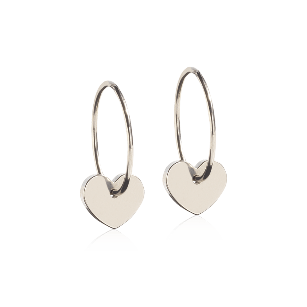 Oorbellen Blomdahl titanium oorringen 14 mm. met hartje - Staartjes en Strikjes
